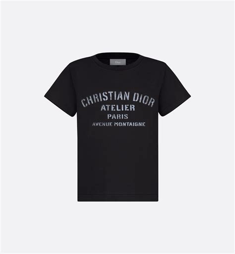 camiseta christian dior negra|Camiseta Christian Dior Atelier Algodón negro.